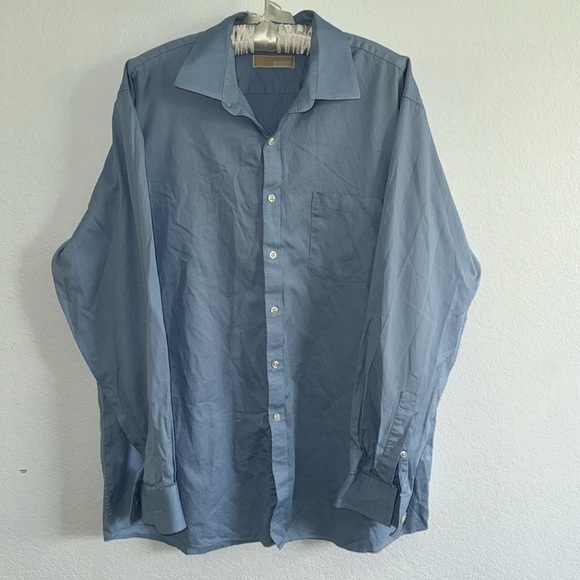 MICHAEL KORS MENS BUTTON DOWN SHIRT BLUE REGULAR FIT - Picture 1 of 4